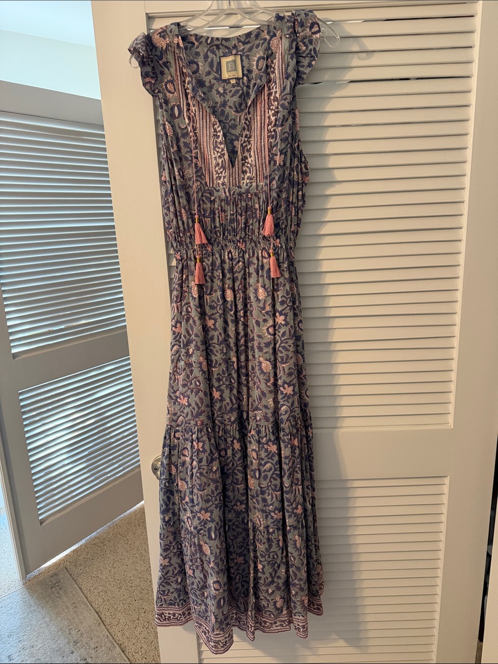 BELL Boho Floral Maxi Dress - Pink & Blue